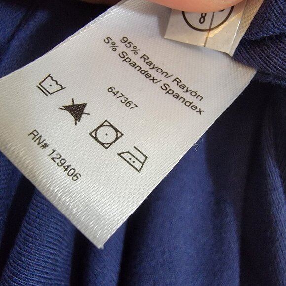 Venus Dress Sexy Navy Blue V Neck Sleeveless Stretch‎ Ruched Sides Size L - Picture 7 of 8